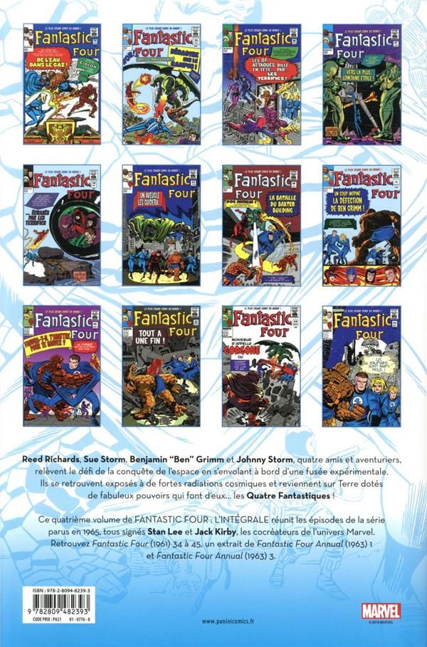 Quatrième de couverture de « FANTASTIC FOUR: L'INTEGRALE 1965 (T04 NOUVELLE EDITION) »