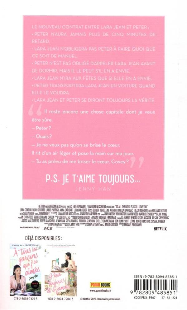 Quatrième de couverture de « LES AMOURS DE LARA JEAN T02 - P.S. JE T'AIME TOUJOURS (NETFLIX) »