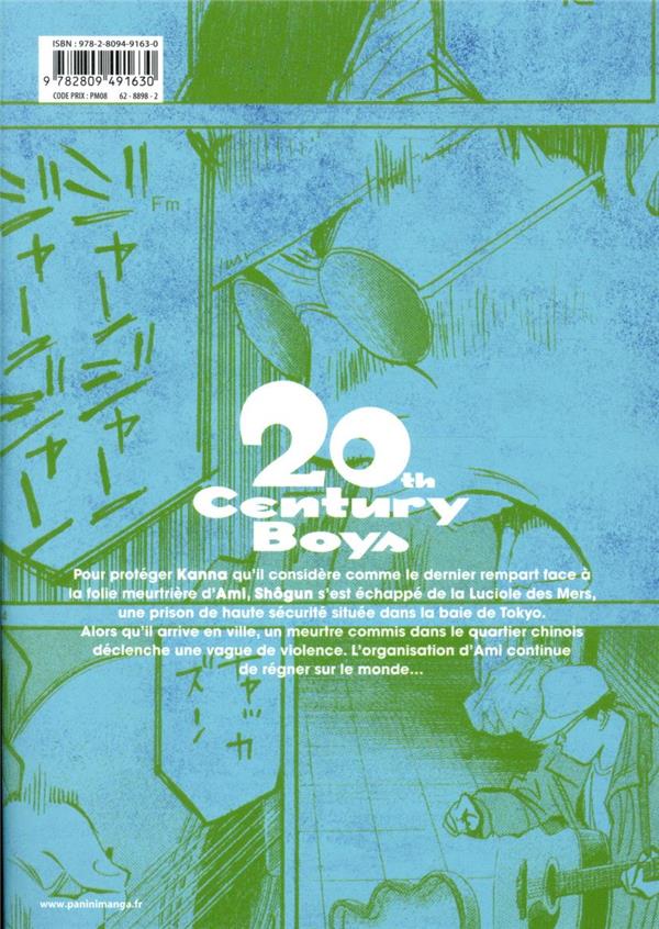 Quatrième de couverture de « 20TH CENTURY BOYS PERFECT EDITION T04 - FAUVE D'ANGOULEME - PRIX DE LA MEILLEURE SERIE 2004 »