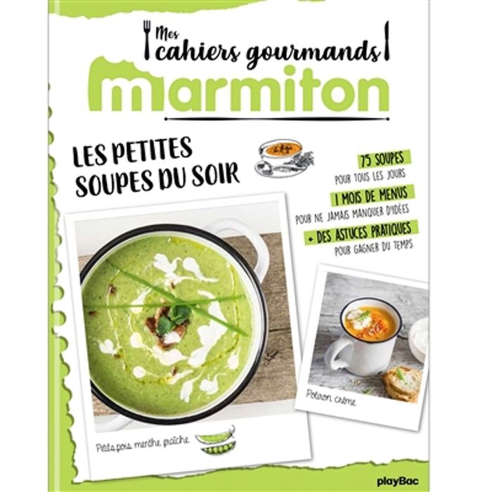 Couverture du livre « Les petites soupes du soir » de Marmiton, librairie Les Contes Infusés à Corte