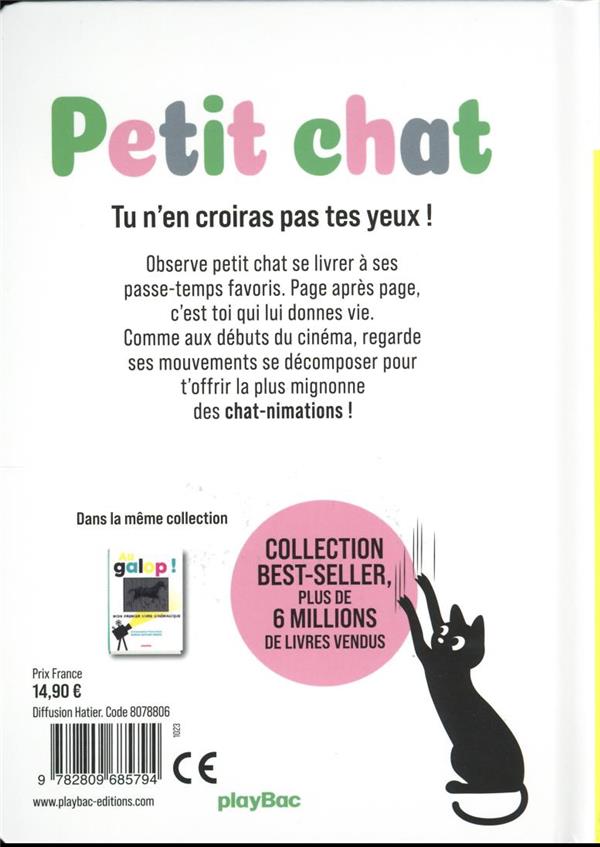 Quatrième de couverture de « PETIT CHAT - MON PREMIER LIVRE CINEMAGIQUE »