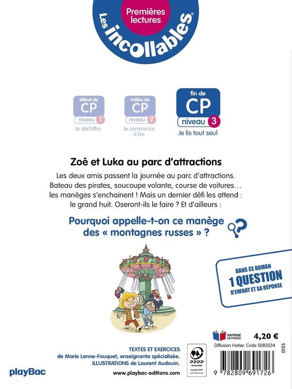 Quatrième de couverture de « Zoé et Luka au parc d'attractions »