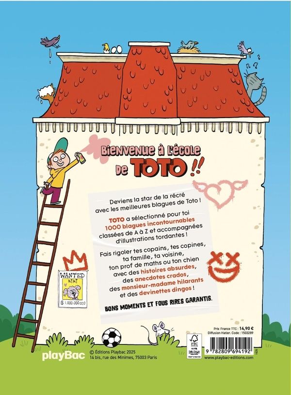 Quatrième de couverture de « L'école de Toto : 1000 blagues »