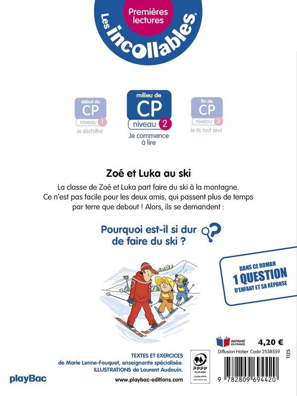 Quatrième de couverture de « Zoé et Luka au ski »