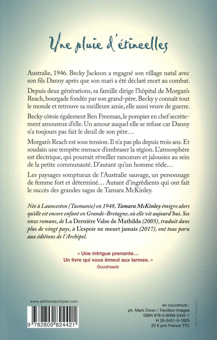 Quatrième de couverture de « Une pluie d'étincelles »