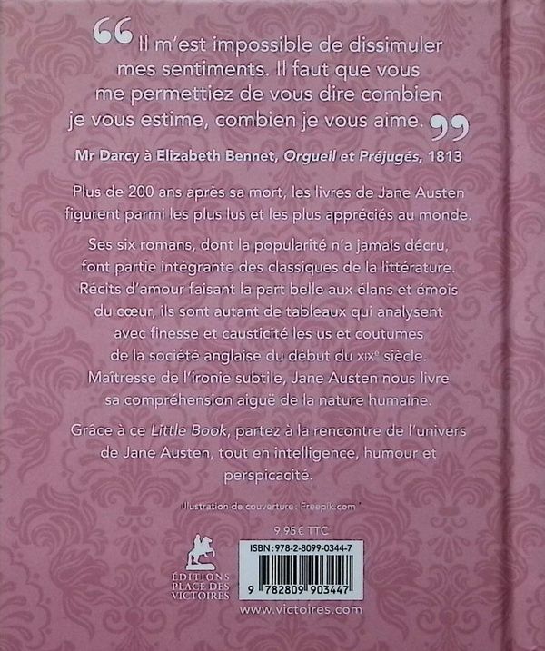 Quatrième de couverture de « Jane Austen : mots d'esprit d'une pionnière du roman psychologique »
