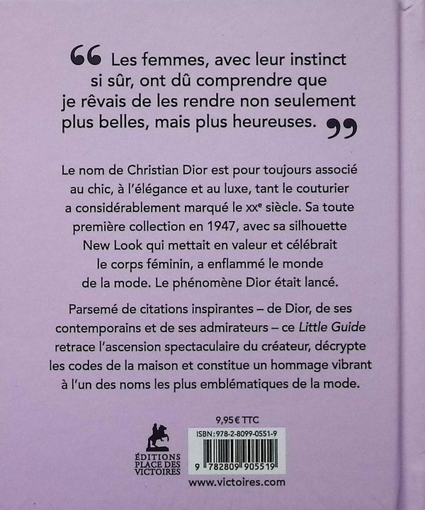 Quatrième de couverture de « Christian Dior : mots de mode, non officiel et non autorisé »