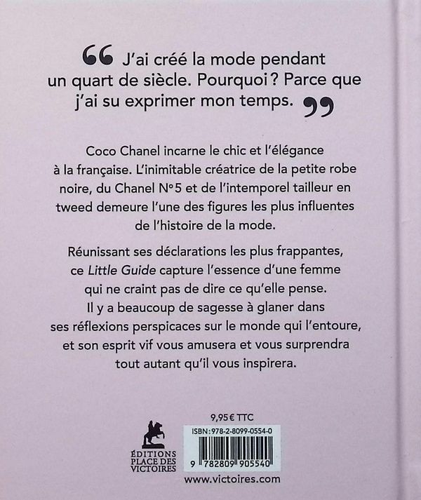 Quatrième de couverture de « Coco Chanel : mots de mode, non officiel et non autorisé »