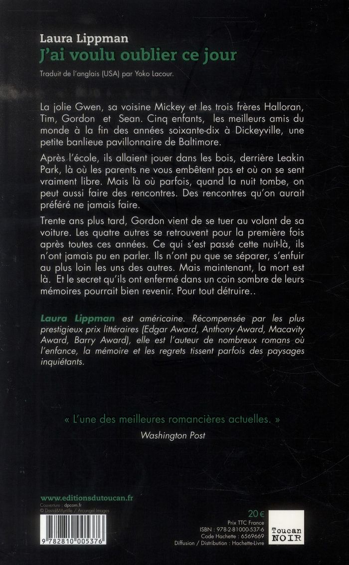 Quatrième de couverture de « J'AI VOULU OUBLIER CE JOUR »