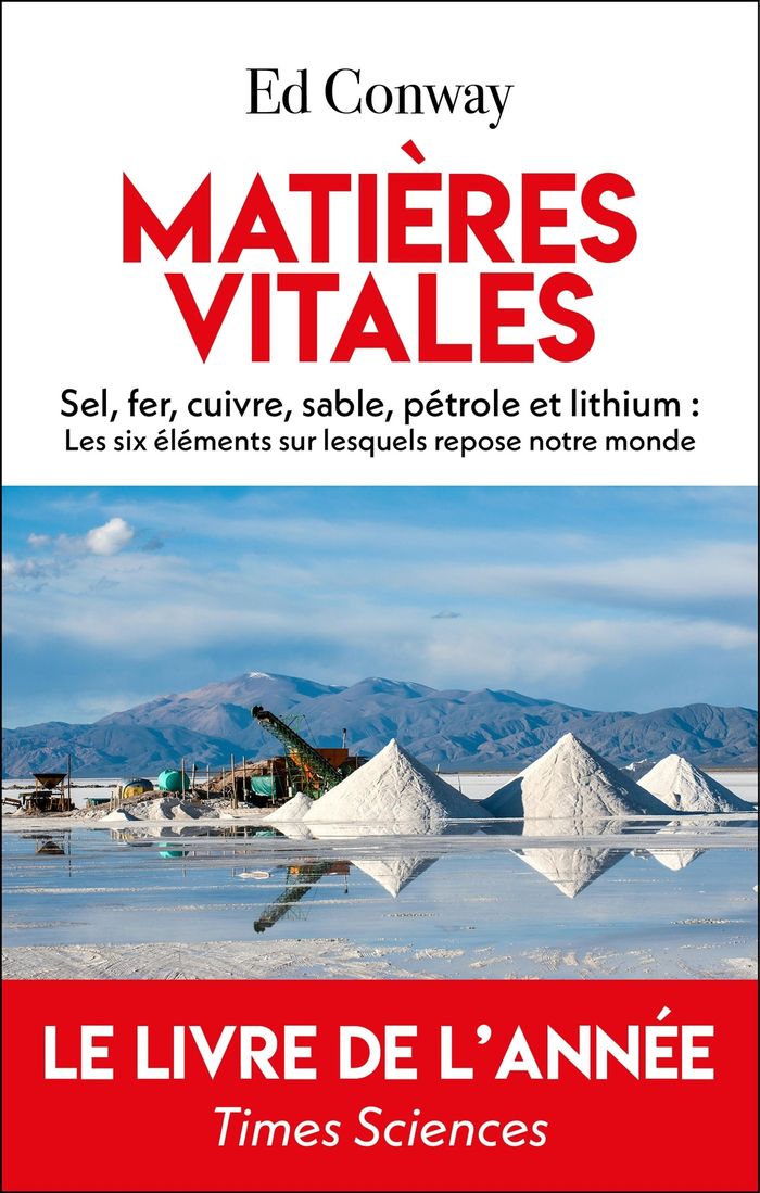 Couverture du livre « Matières vitales : sel, fer, cuivre, sable, pétrole et lithium, les six éléments sur lesquels repose notre monde » de Edmund Conway, librairie Les Contes Infusés à Corte