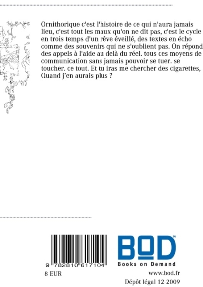 Quatrième de couverture de « ORNITHORIQUE MON AMOUR - GHOST LOVE SONGS FROM THE WORD HACKERS »