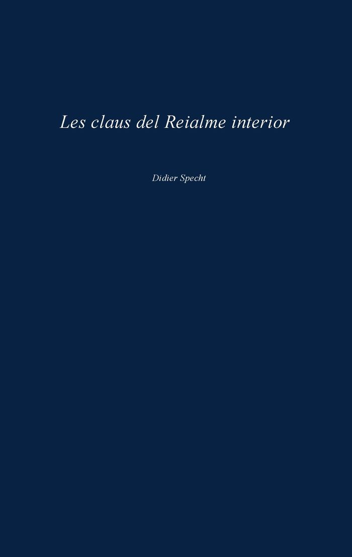 Couverture du livre « LES CLAUS DEL REIALME INTERIOR » de Didier Specht, librairie Les Contes Infusés à Corte