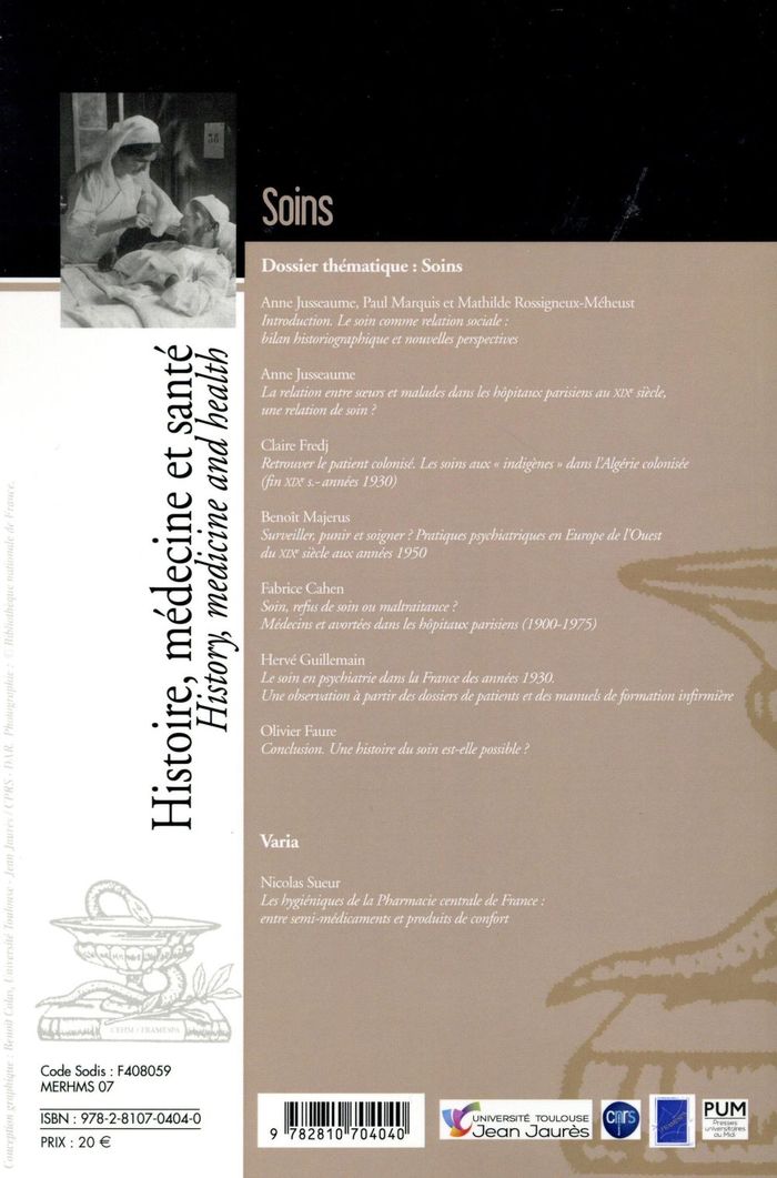 Quatrième de couverture de « SOINS »