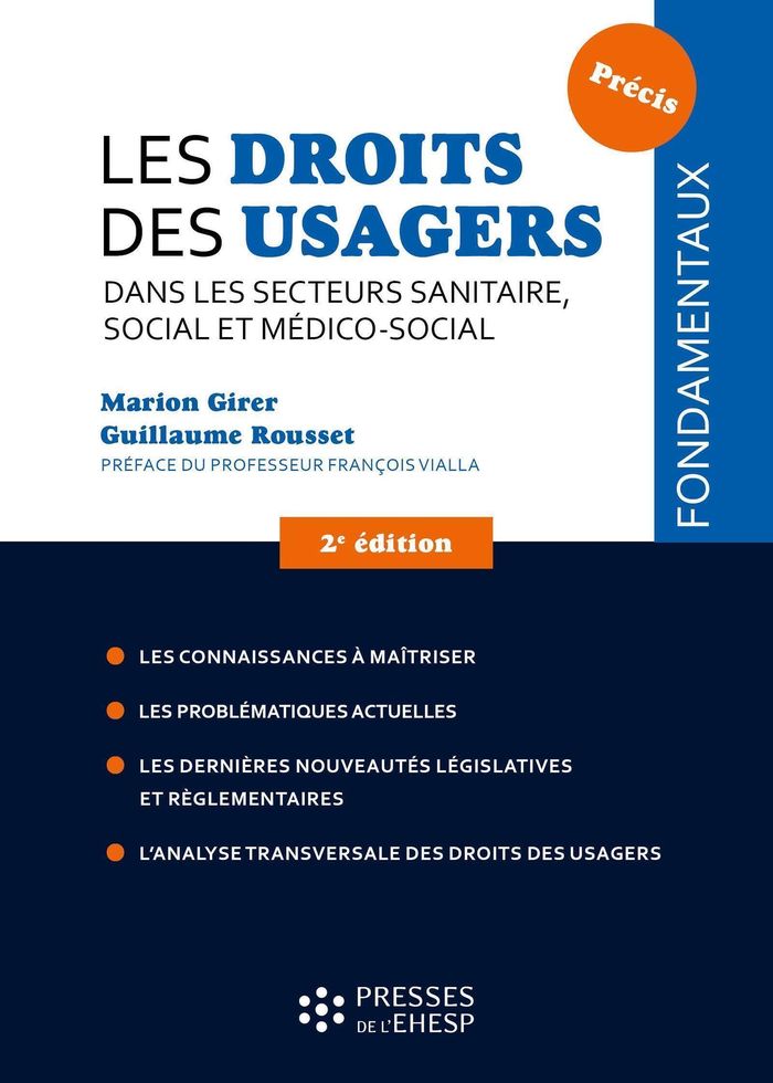 Couverture du livre « Les droits des usagers dans les secteurs sanitaire, social et médico-social » de Marion Girer, librairie Les Contes Infusés à Corte