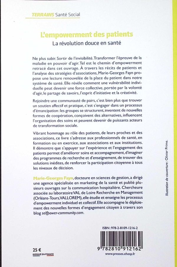 Quatrième de couverture de « L'empowerment des patients : la révolution douce en santé »