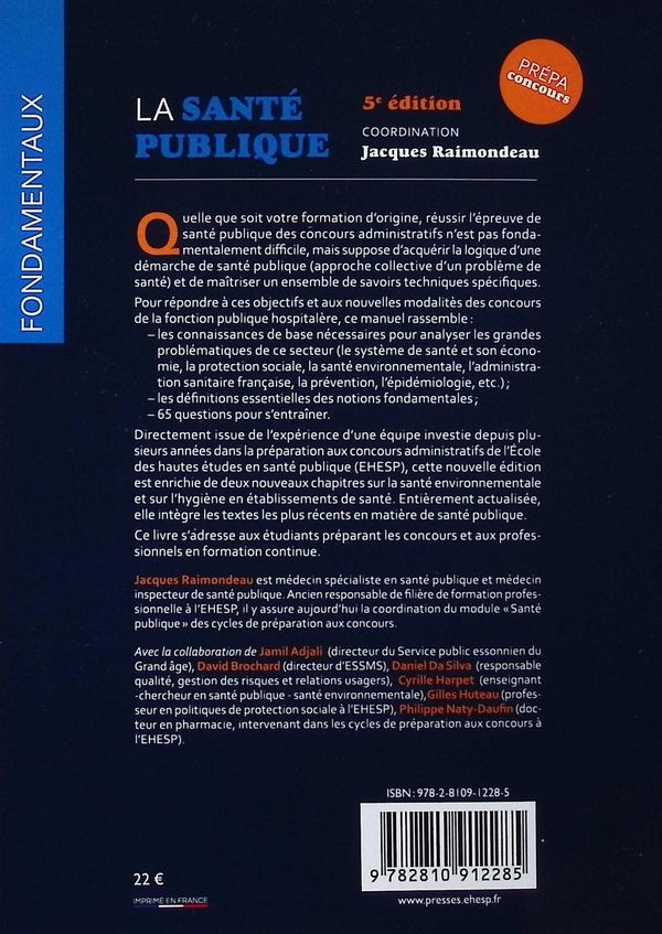 Quatrième de couverture de « La santé publique »