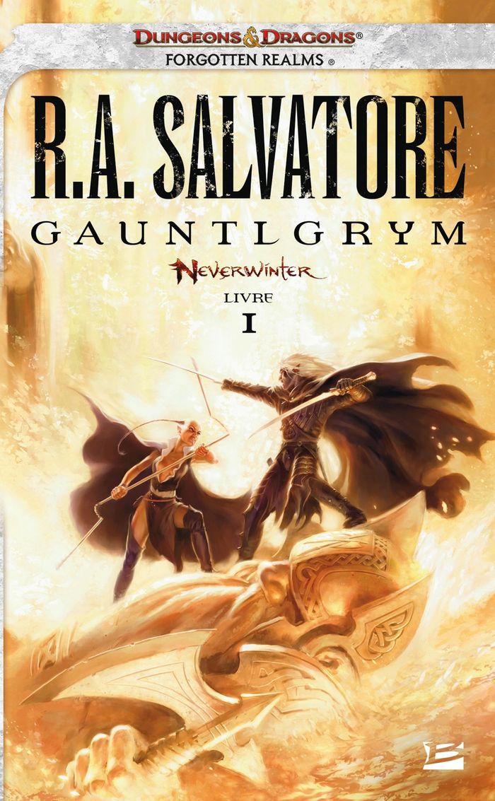 Couverture du livre « NEVERWINTER, T1 : GAUNTLGRYM » de R.A. Salvatore, librairie Les Contes Infusés à Corte