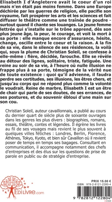 Quatrième de couverture de « ELISABETH I, LES CONFESSIONS D'UNE REINE »
