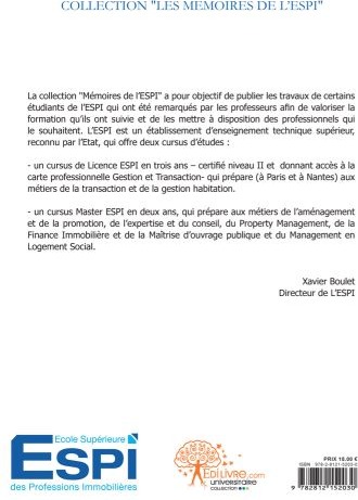 Quatrième de couverture de « L'EVALUATION DES MURS D'HYPERMARCHES »