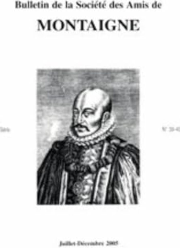 Couverture du livre « BULLETIN DE LA SOCIETE DES AMIS DE MONTAIGNE. VIII, 2005-2, N  39-40 » de Collectif, librairie Les Contes Infusés à Corte