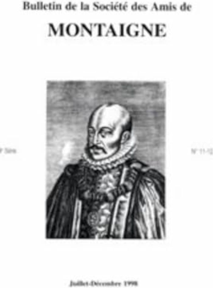 Couverture du livre « BULLETIN DE LA SOCIETE DES AMIS DE MONTAIGNE. VIII, 1998-2, N 11-12 » de Collectif, librairie Les Contes Infusés à Corte