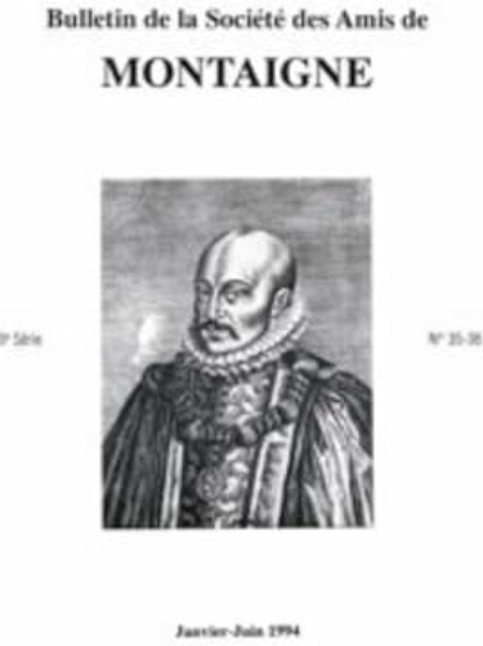 Couverture du livre « BULLETIN DE LA SOCIETE DES AMIS DE MONTAIGNE. VII, 1994-1, N  35-36 » de Collectif, librairie Les Contes Infusés à Corte