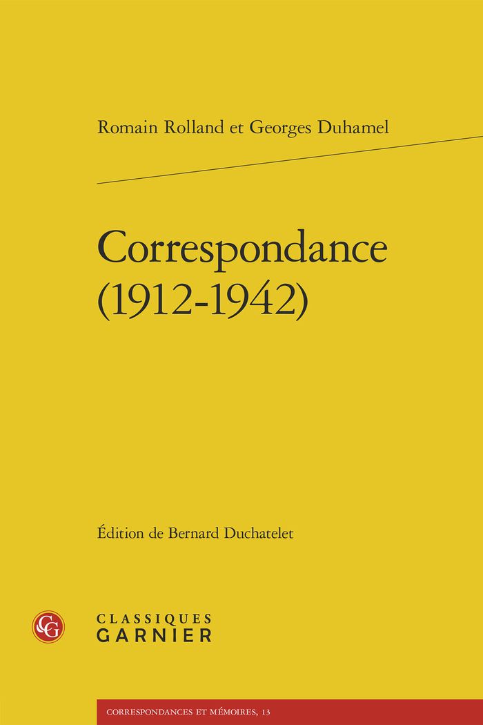 Couverture du livre « CORRESPONDANCE (1912-1942) » de Rolland/duhamel, librairie Les Contes Infusés à Corte