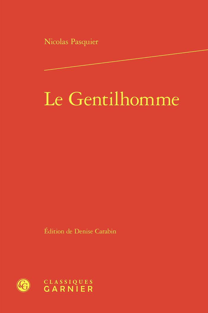Couverture du livre « LE GENTILHOMME » de Nicolas Pasquier, librairie Les Contes Infusés à Corte