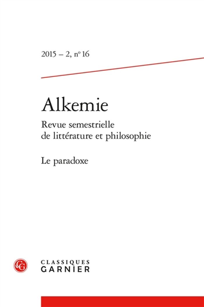 Couverture du livre « ALKEMIE - 2015 - 2, N  16 - LE PARADOXE » de M-G. Stnisor, librairie Les Contes Infusés à Corte