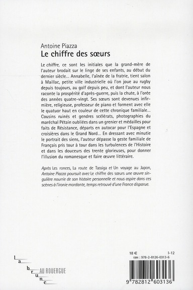 Quatrième de couverture de « LE CHIFFRE DES SOEURS »