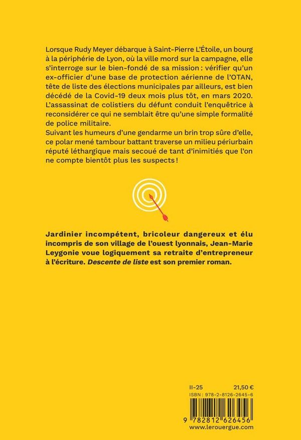 Quatrième de couverture de « Descente de liste : roman »