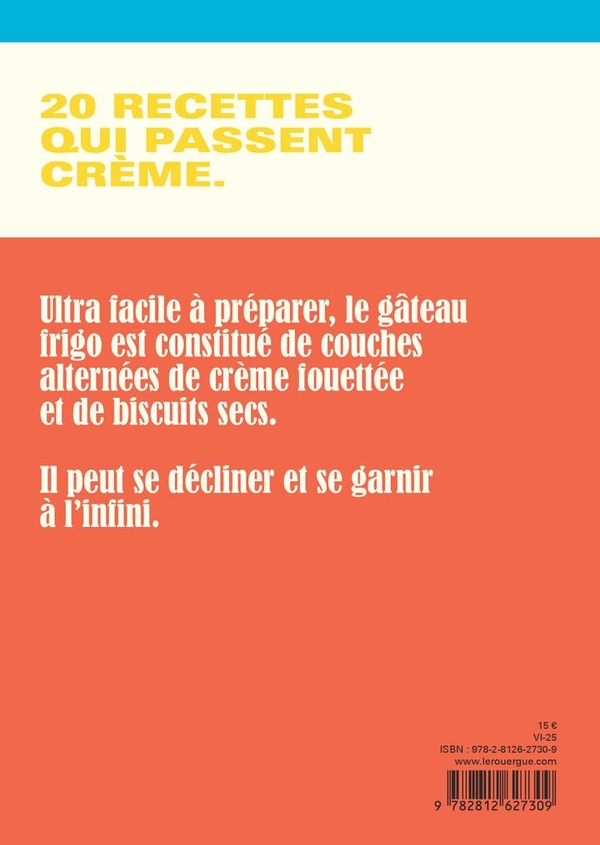 Quatrième de couverture de « Gâteaux frigo »