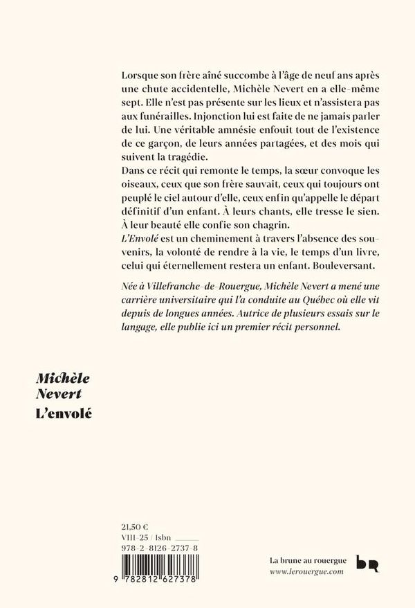 Quatrième de couverture de « L'envolé »
