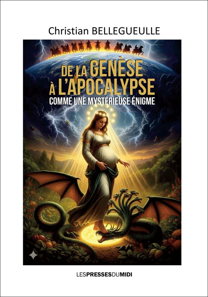 Couverture du livre « De la genèse à l'apocalypse : comme une mystérieuse énigme » de Christian Bellegueulle, librairie Les Contes Infusés à Corte