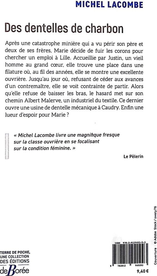 Quatrième de couverture de « Des dentelles de charbon »