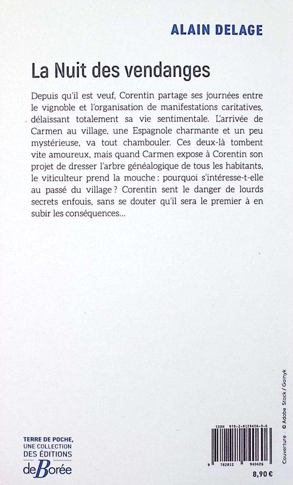 Quatrième de couverture de « La nuit des vendanges »