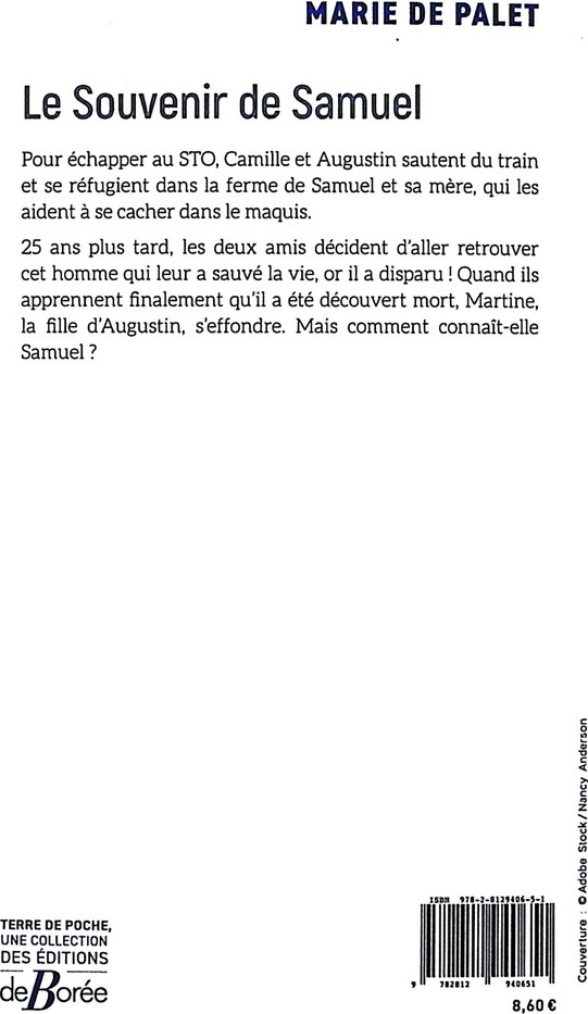 Quatrième de couverture de « Le souvenir de Samuel »