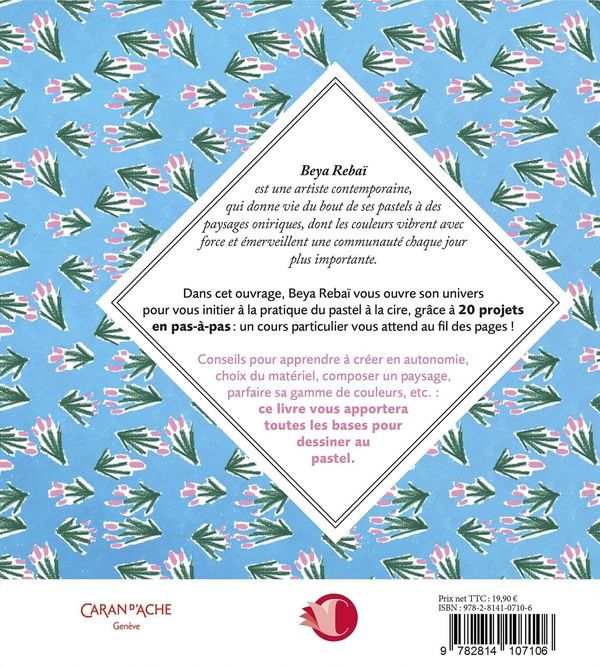 Quatrième de couverture de « Le pastel avec Beya Rebaï : 20 projets en pas-à-pas avec l'artiste »