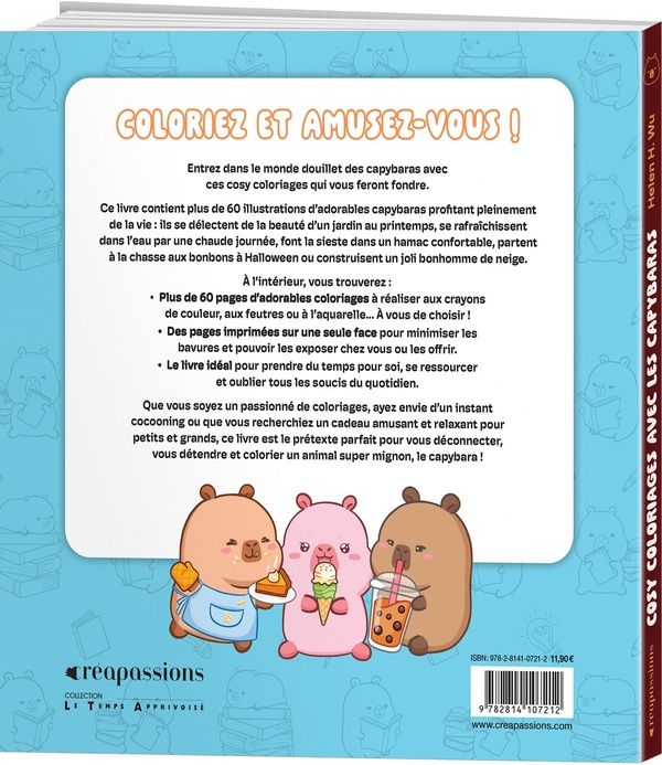 Quatrième de couverture de « COSY COLORIAGES AVEC LES CAPYBARAS »