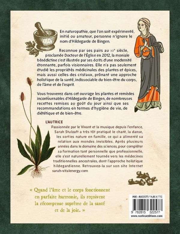 Quatrième de couverture de « PLANTES ET REMEDES D'HILDEGARDE DE BINGEN »