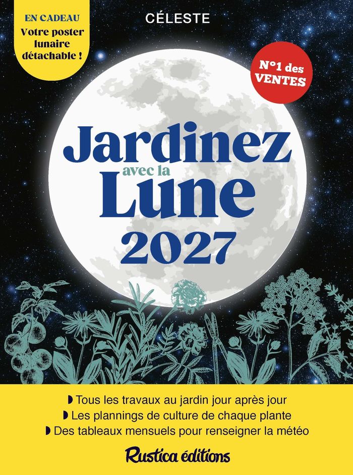 Couverture du livre « JARDINEZ AVEC LA LUNE 2027 », librairie Les Contes Infusés à Corte