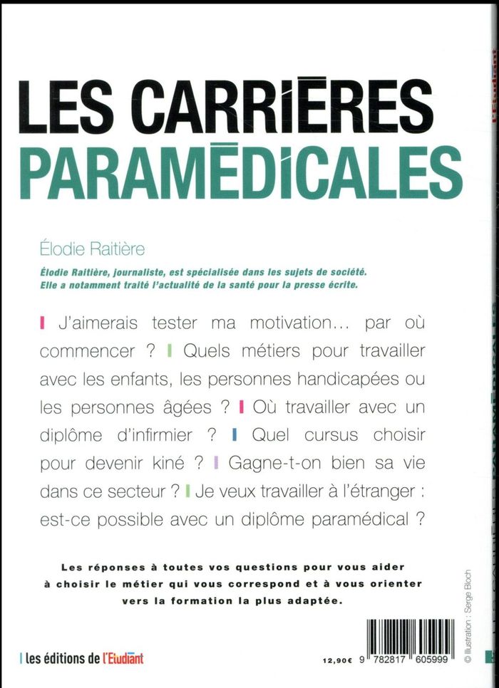 Quatrième de couverture de « LES CARRIERES PARAMEDICALES »