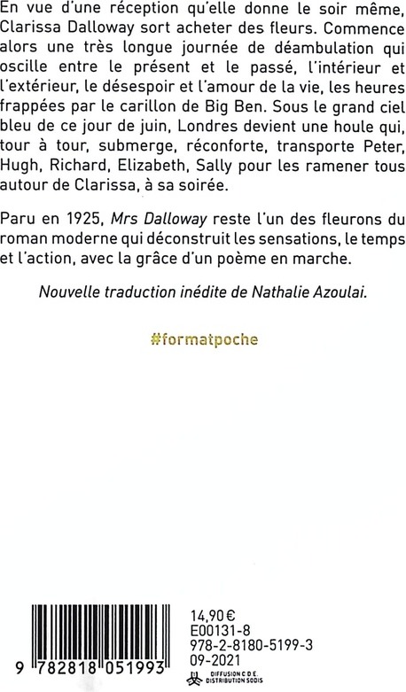 Quatrième de couverture de « Mrs Dalloway : roman »