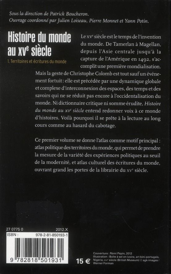 Quatrième de couverture de « Histoire du monde au XVe siècle »