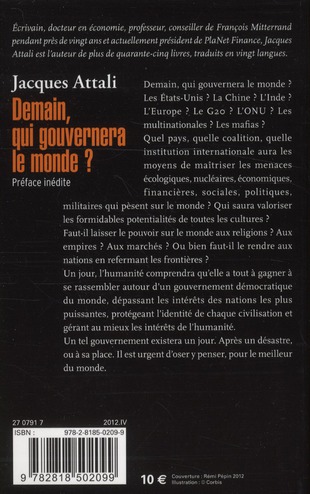 Quatrième de couverture de « Demain, qui gouvernera le monde ? »