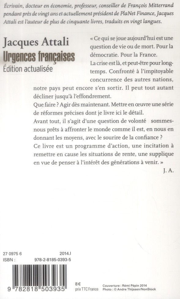 Quatrième de couverture de « Urgences françaises »