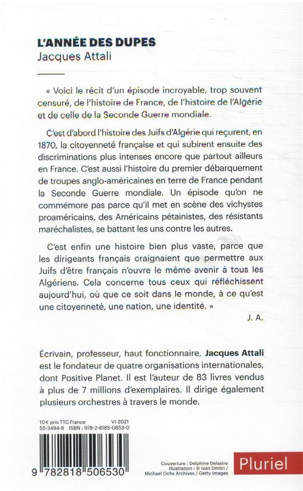 Quatrième de couverture de « L'année des dupes : Alger, 1943 »