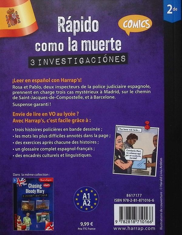 Quatrième de couverture de « Rapido como la muerte : 3 investigaciones »