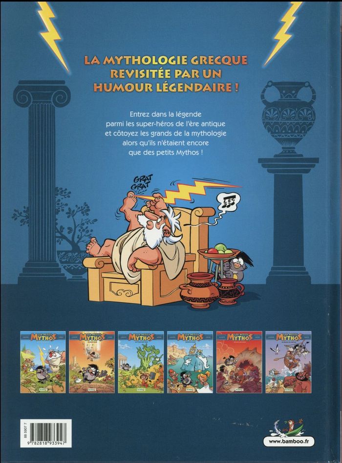 Quatrième de couverture de « PETITS MYTHOS (LES) - LES PETITS MYTHOS - TOME 01 - FOUDRE A GRATTER »