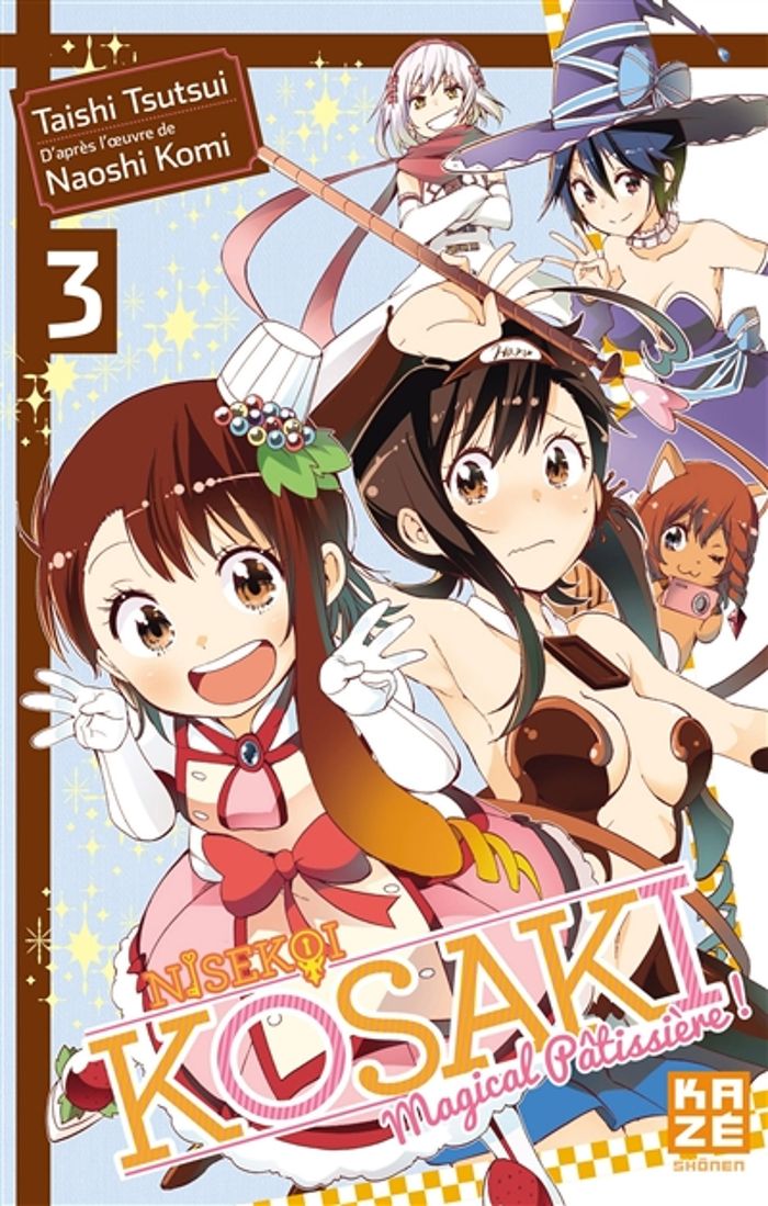 Couverture du livre « NISEKOI - KOSAKI MAGICAL PATISSIERE T03 » de Taichi Tsutsui, librairie Les Contes Infusés à Corte
